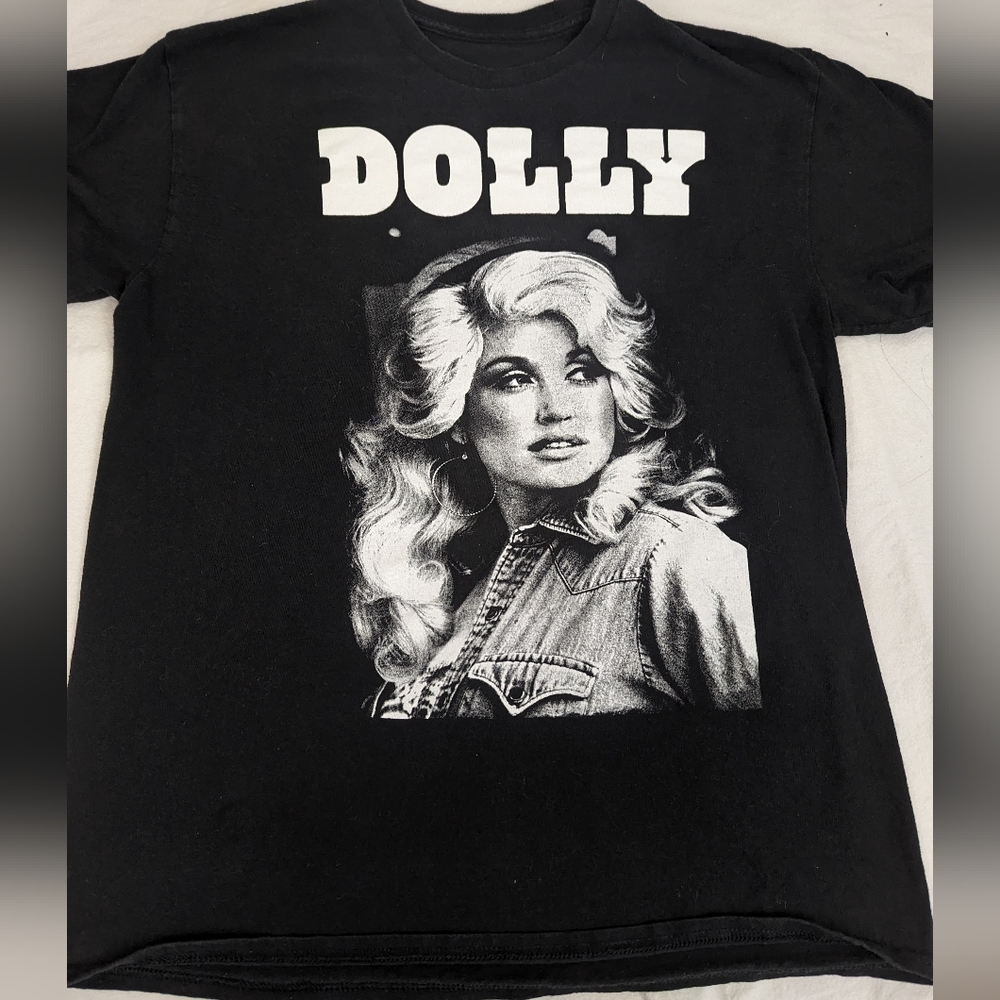 DOLLY Parton Black & White Tee Shirt Medium